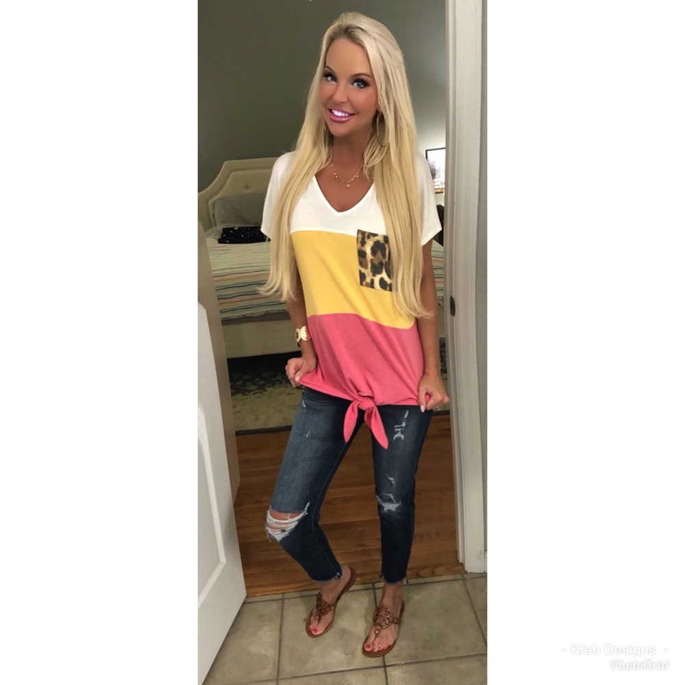 💝 LAST 1! Color Block French Terry Top! - Picture 3 of 7